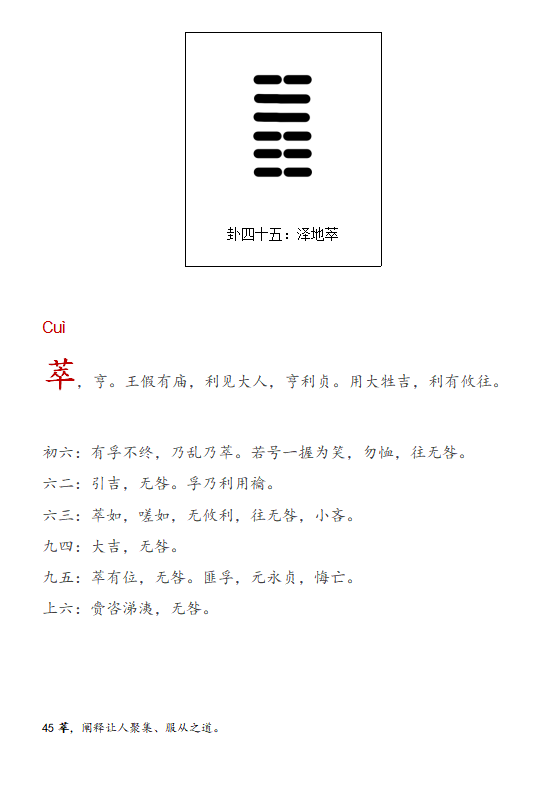 萃（cuì）风水堂：卦第45卦，兑宫萃