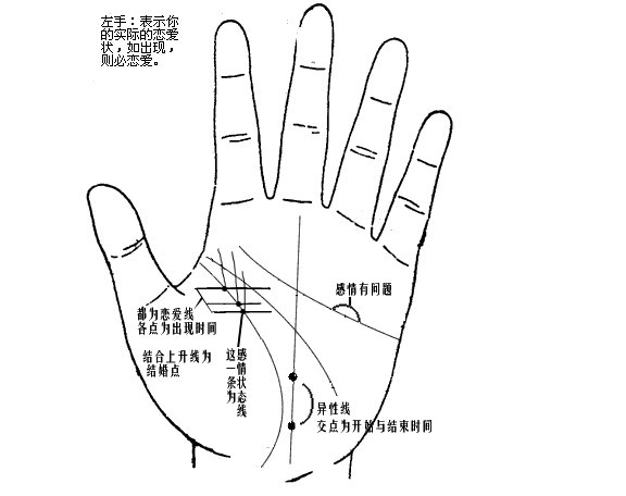 对照下面手相图解看你的手‎‎相，超准的！